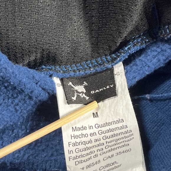 Oakley Men’s Blue Logo Hoodie Sweatshirt Regular Fit Size Medium Athletic Y2K - Picture 7 of 10